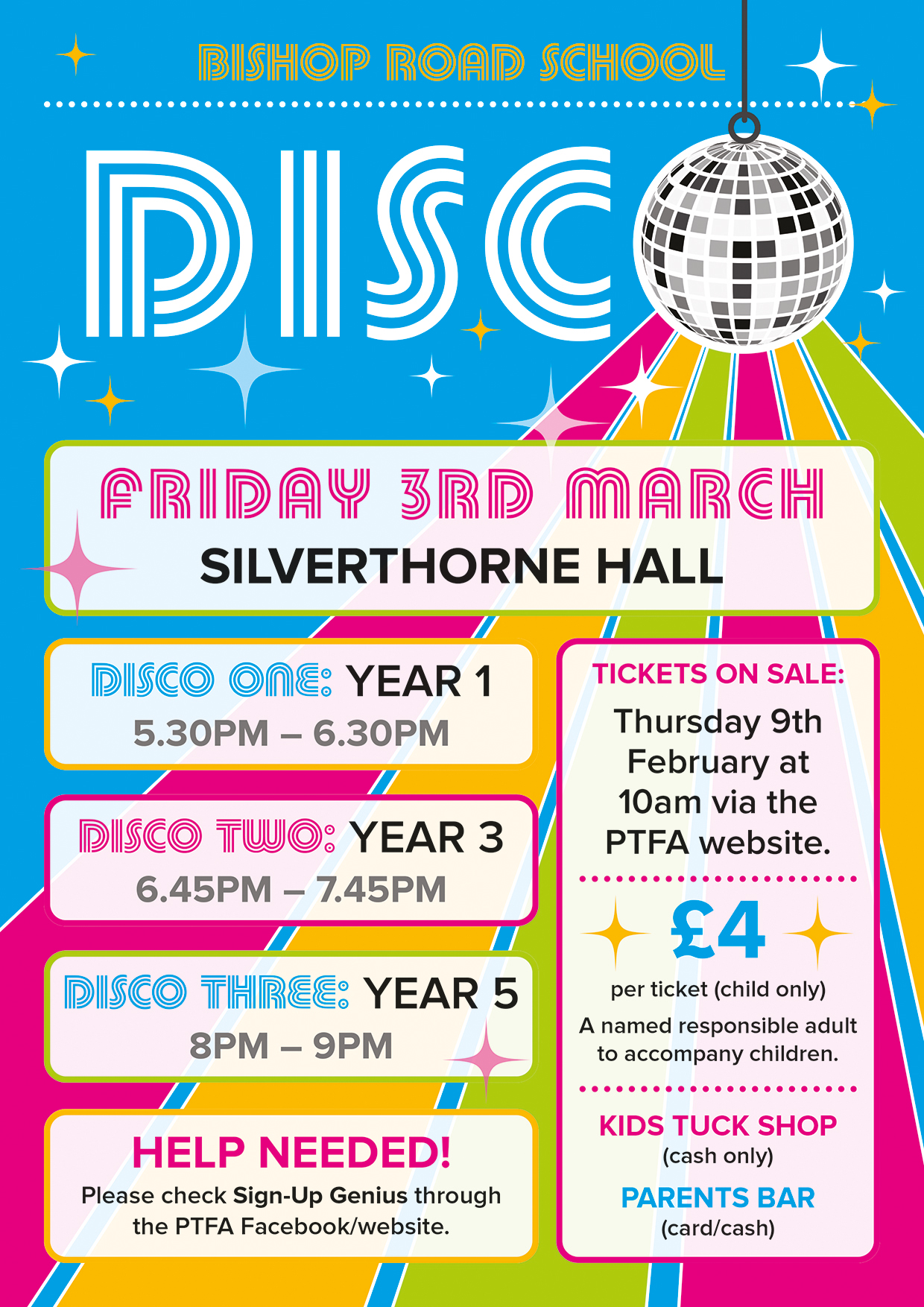 School disco for years 1, 3 and 5